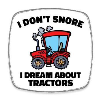 Agricultural Machinery Vehicle Organic Farmer Statement Tractor - Square fridge magnet - white - Front