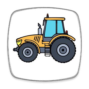 Trecker Fahrzeug Nutzfahrzeug Traktor Landluft - Viereckiger Kühlschrankmagnet - Weiß - Vorne