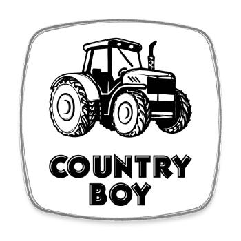 Country Life Statement Motor Vehicle Tractor Vehicle - Square fridge magnet - white - Front