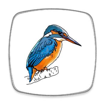 Kingfisher - Square fridge magnet - white - Front