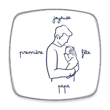 Joyeuse première fête des pères. Bonne fête papa. - Magnet carré - blanc - Devant