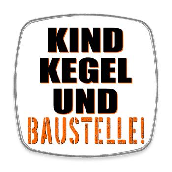 Baustelle Bauherr Kinder - Viereckiger Kühlschrankmagnet - Weiß - Vorne