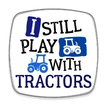 Fahrzeug Landmaschinen Trecker Statement Traktor - Viereckiger Kühlschrankmagnet - Weiß - Vorne