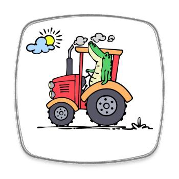 Tractor Motor Vehicle Agricultural Machinery Agriculture - Square fridge magnet - white - Front