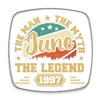 June 1997 The Man, The Myte, The legend, June 1997 - Square fridge magnet - white - Front