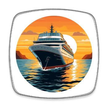 Sunset Cruise - Square fridge magnet - white - Front