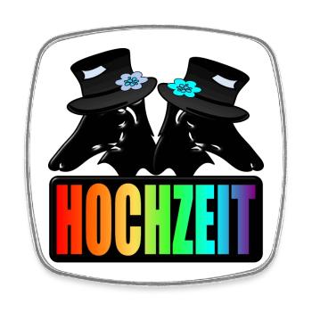 HOCHZEIT HUNDE VIELFALT - Viereckiger Kühlschrankmagnet - Weiß - Vorne