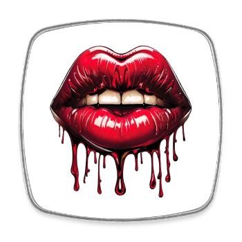 Lippen - Viereckiger Kühlschrankmagnet - Weiß - Vorne