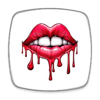 Lippen - Viereckiger Kühlschrankmagnet - Weiß - Vorne