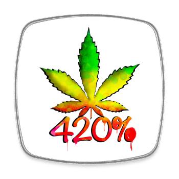 420 % - Viereckiger Kühlschrankmagnet - Weiß - Vorne