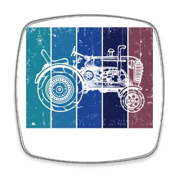 Agriculture Vehicle Tractor Motor Vehicle Field - Square fridge magnet - white - Front