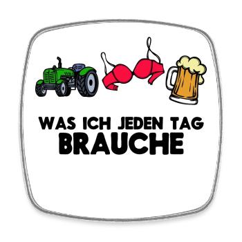 Traktor Landleben Kraftfahrzeug Statement Fahrzeug - Viereckiger Kühlschrankmagnet - Weiß - Vorne