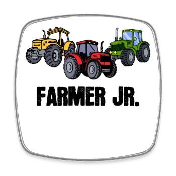 Déclaration du tracteur Jeune agriculteur Agriculteur agricole - Magnet carré - blanc - Devant