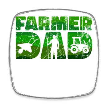 Tractor Farm Vehicle Statement Farmer - Square fridge magnet - white - Front