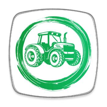 Traktor Fahrzeug Nutzfahrzeug Landleben Ackerbau - Viereckiger Kühlschrankmagnet - Weiß - Vorne