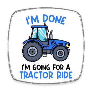 Farmer Tractor Statement Organic Farmer Field Country Air - Square fridge magnet - white - Front