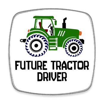 Commercial Vehicle Tractor Statement Agriculture Field - Square fridge magnet - white - Front