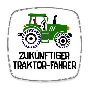 Bauer Traktor Fahrzeug Statement Biobauer Landwirt - Viereckiger Kühlschrankmagnet - Weiß - Vorne