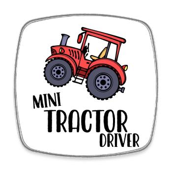 Agricultural Machinery Young Farmer Vehicle Statement Tractor - Square fridge magnet - white - Front