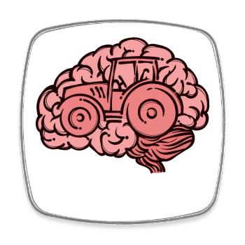 Agricultural Machinery Farmer Vehicle Tractor Motor Vehicle - Square fridge magnet - white - Front