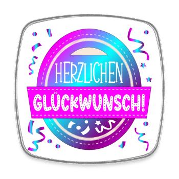HERZLICHEN GLÜCKWUNSCH SPRÜCHE ANLASS GRATULATION - Viereckiger Kühlschrankmagnet - Weiß - Vorne