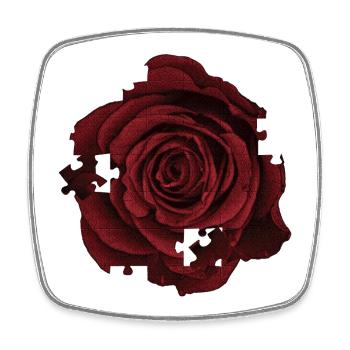 tolle blumenmuster, rosenmuster Puzzleoptik - Viereckiger Kühlschrankmagnet - Weiß - Vorne