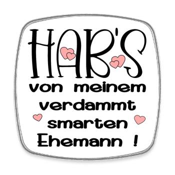EHEPARTNER SPRÜCHE - SMARTER EHEMANN - HUMOR - Viereckiger Kühlschrankmagnet - Weiß - Vorne