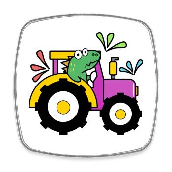 Tractor Farmer Agriculture Vehicle Organic Farmer - Square fridge magnet - white - Front