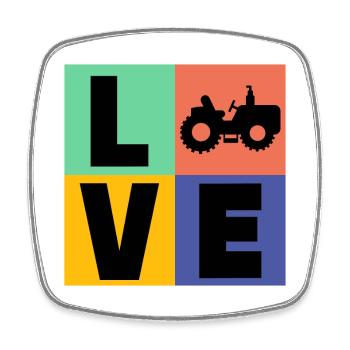 Tracteur Disant Agriculture Tracteur Agriculteur Biologique - Magnet carré - blanc - Devant