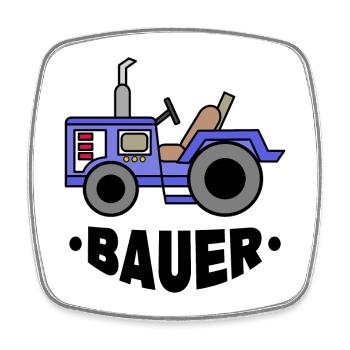 Landmaschinen Spruch Bauer Traktor Nutzfahrzeug - Viereckiger Kühlschrankmagnet - Weiß - Vorne