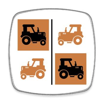 Trecker Kraftfahrzeug Feld Fahrzeug Traktor Bauer - Viereckiger Kühlschrankmagnet - Weiß - Vorne