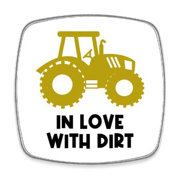 Farmer Statement Farm Tractor Commercial Vehicle - Square fridge magnet - white - Front