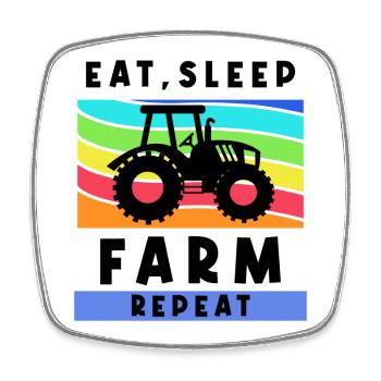 Field Farmer Tractor Statement Commercial Vehicle - Square fridge magnet - white - Front