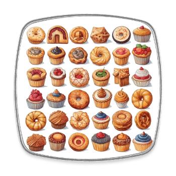 Delicious muffins - Square fridge magnet - white - Front