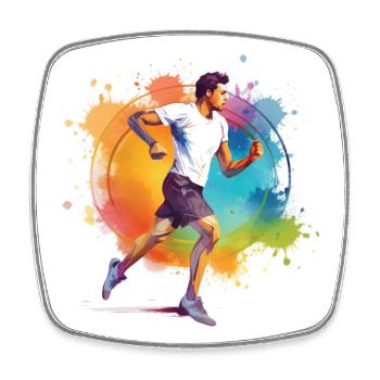 Athlètes faisant du jogging - Magnet carré - blanc - Devant