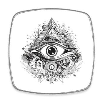 Mystic Eye - Square fridge magnet - white - Front