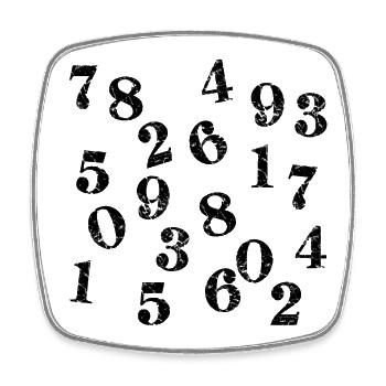 Cool Number Salad Numbers Mathématiques - look utilisé - Magnet carré - blanc - Devant