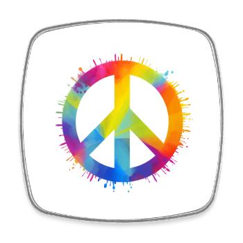 Rainbow Peace - Square fridge magnet - white - Front