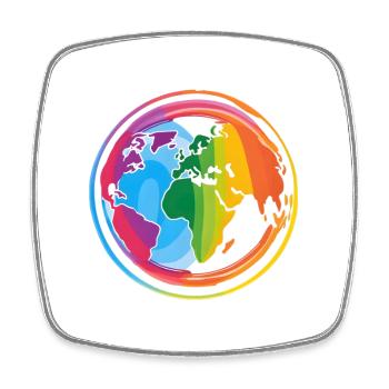 Regenbogen Erde - Viereckiger Kühlschrankmagnet - Weiß - Vorne