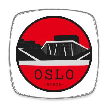 Oslo Operahus Silhouette - Square fridge magnet - white - Front