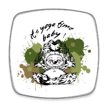 Faultier Sloth Yoga time Nature - Viereckiger Kühlschrankmagnet - Weiß - Vorne
