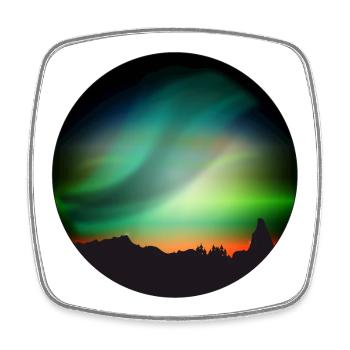 Des aurores boréales brillantes comme un souffle dans le ciel - Magnet carré - blanc - Devant