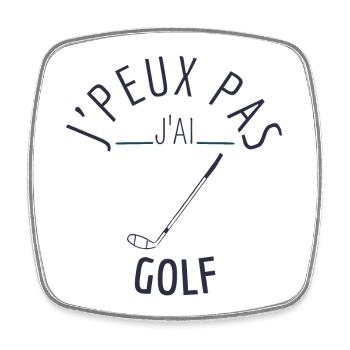 J peux pas j ai golf - Magnet carré - blanc - Devant