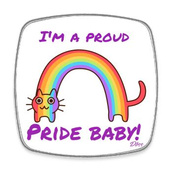 Proud pride female - Square fridge magnet - white - Front