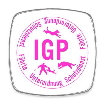 IGP Hundesport - Rund, pink - Viereckiger Kühlschrankmagnet - Weiß - Vorne