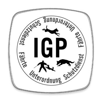 IGP Hundesport - Rund, schwarz - Viereckiger Kühlschrankmagnet - Weiß - Vorne