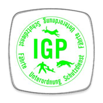 IGP Hundesport - rund, gruen - Viereckiger Kühlschrankmagnet - Weiß - Vorne