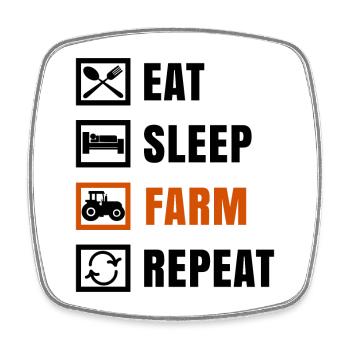 Tractor Statement Field Commercial Vehicle Farmer - Square fridge magnet - white - Front