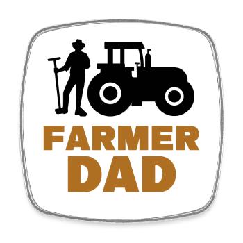 Farmer Statement Tractor Farming Vehicle - Square fridge magnet - white - Front