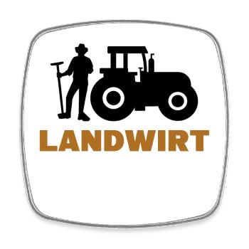 Landwirt Traktor Spruch Landleben Biobauer Feld - Viereckiger Kühlschrankmagnet - Weiß - Vorne